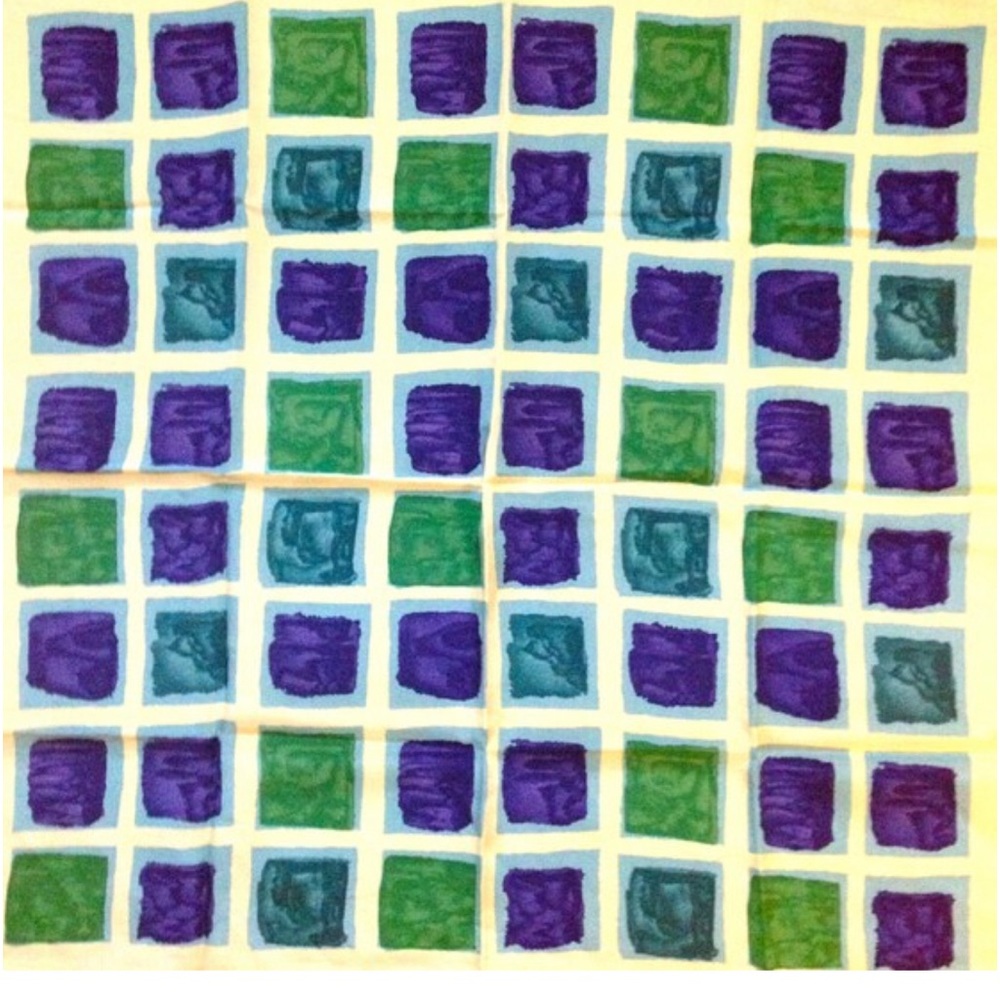 Vintage silk scarf Mondrian style pattern. Gorgeous